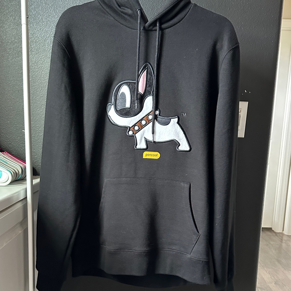Korean Pancoat Black Women's Hoodie with French BulDog Graphic